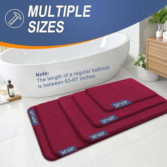 OLANLY Thick Memory Foam Bath Mat Rug 24x16, Extra Soft Absorbent Bathroom Rug - Image 5