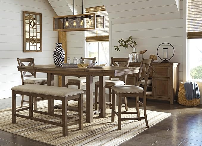Signature Design by Ashley Moriville Rustic Farmhouse 36" Counter Height Dining - Image 15