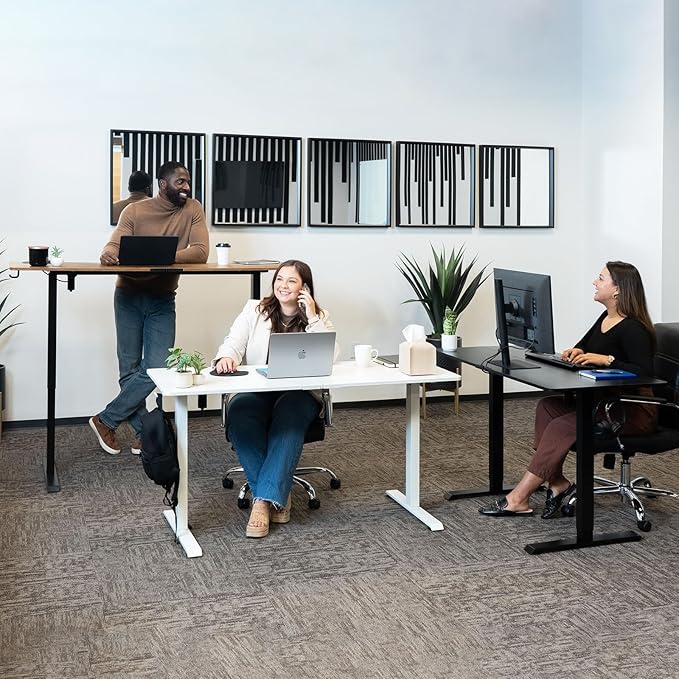 Veken 47.2 Inch Electric Standing Desk, Height Adjustable Sit Stand Up - Image 7