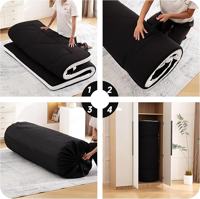 Welnow Japanese Futon Floor Mattress, Thick Twin Size Tatami Mat Portable & - Image 4
