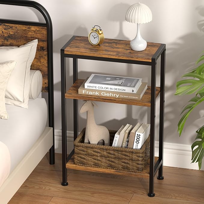 Narrow Side Table for Small Space, 3-Tier Small End Table - Image 2