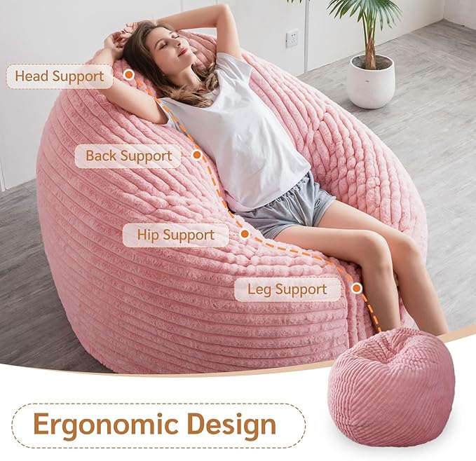 BYBYME 3 in 1 Bean Bag Chairs, Bean Bag Bed - Image 2
