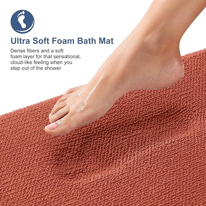 OLANLY Thick Memory Foam Bath Mat Rug 24x16, Extra Soft Absorbent Bathroom Rug - Image 2
