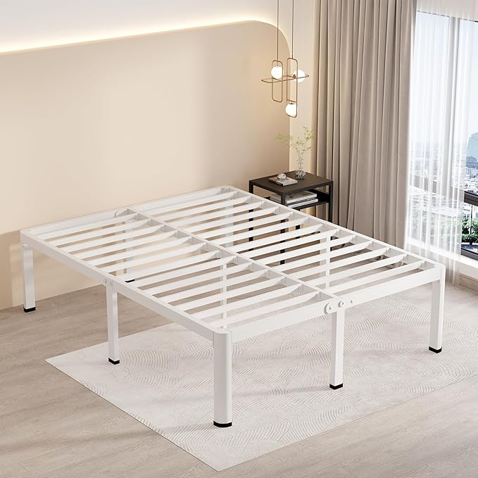 MAF 18 Inch King Size Bed Frame White by MAF