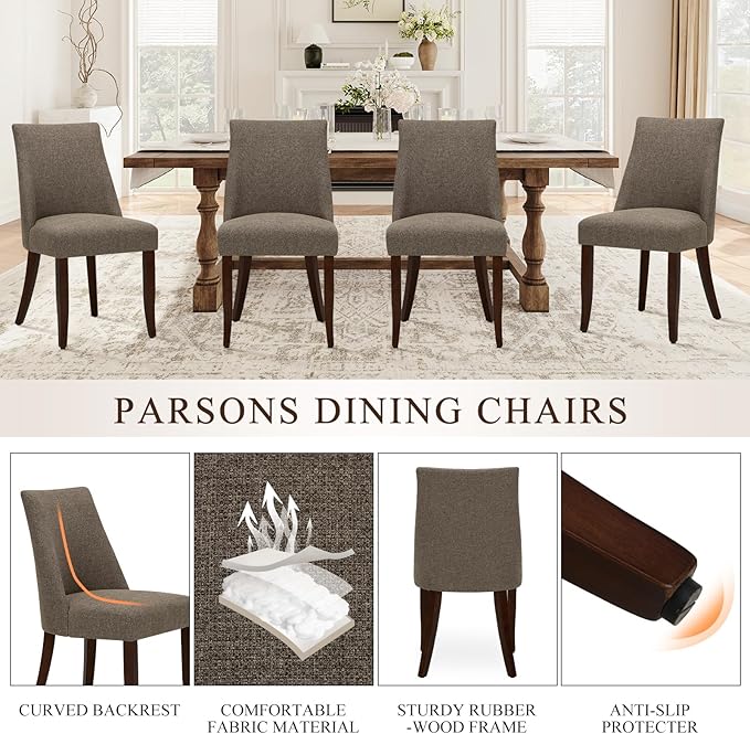 COLAMY Upholstered Dining Chairs Set of 2, Mid Century Modern Kitchen Chairs - Image 5
