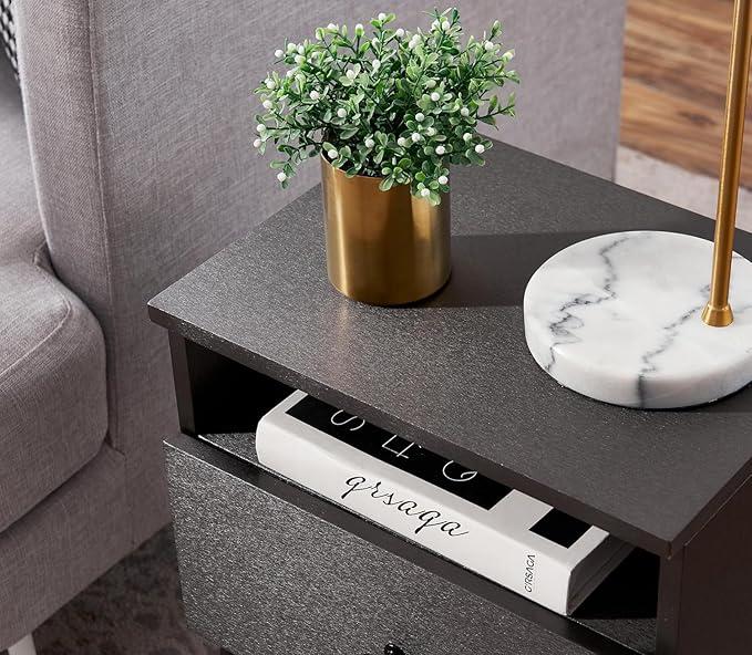 VECELO 2-Tier Nightstands Bedside Table - Image 8