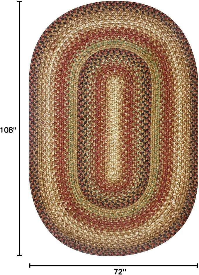 Homespice Gingerbread Jute Brown 6x9' Oval Braided Rugs - Image 2
