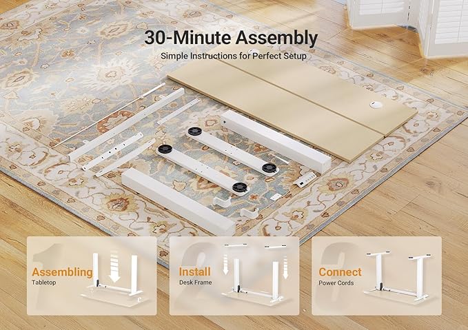 Seang Electric Standing Desk Adjustable Height, 55 x 24 Inch Sit Stand Desk - Image 9