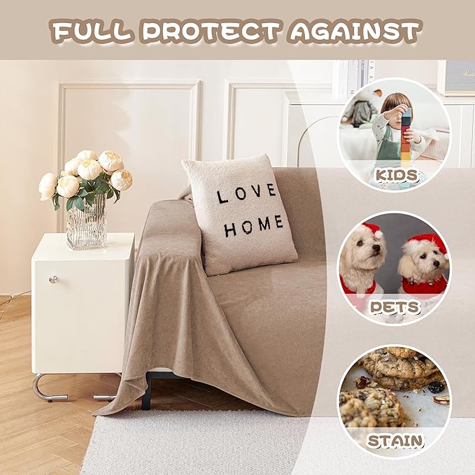 MYSKY HOME Couch Cover for Dogs Washable Pet Couch Cover Furniture Protector - Image 2