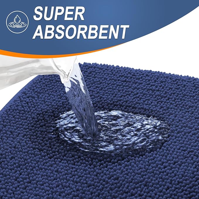 OLANLY Thick Memory Foam Bath Mat Rug 24x16, Extra Soft Absorbent Bathroom Rug - Image 3