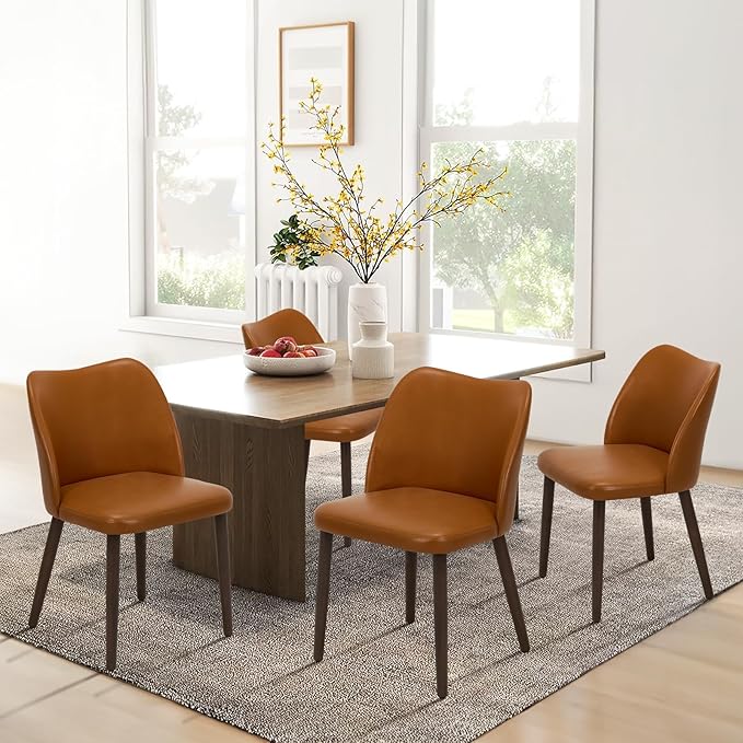COLAMY Upholstered Dining Chairs Set of 6, Modern PU Leather Dining Room - Image 8