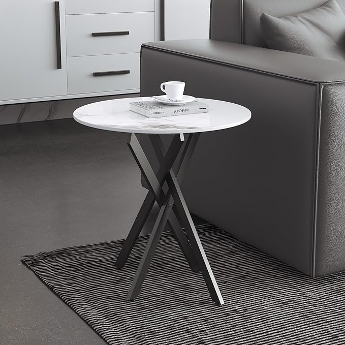 Small Round Marble Side Coffee Table by NIERN