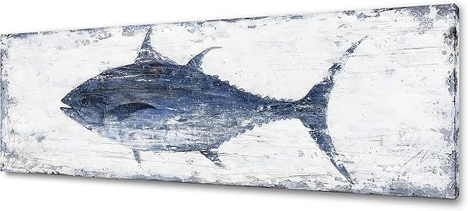 Yihui Arts Canvas Wall Art Hand Painted Abstract Tuna Fish Painting Modern by YihuiArts