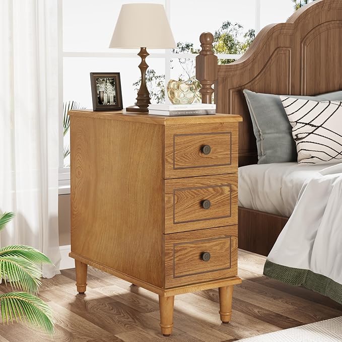 Tribesigns Solid Wood End Table, Fully Assembled Narrow Side Table - Image 8