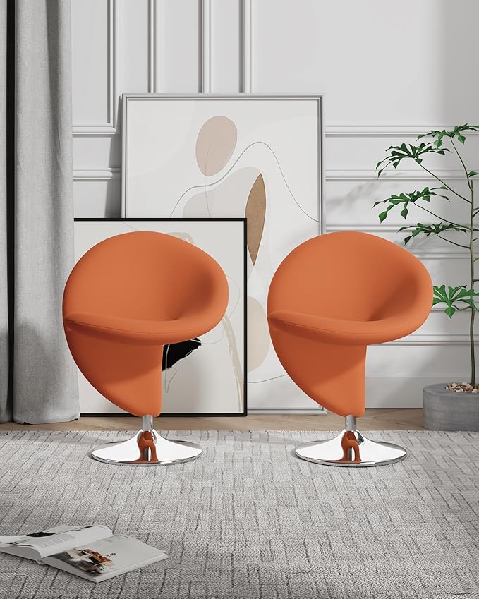 Manhattan Comfort Curl Swivel Accent Chair Set of 2 - Image 2