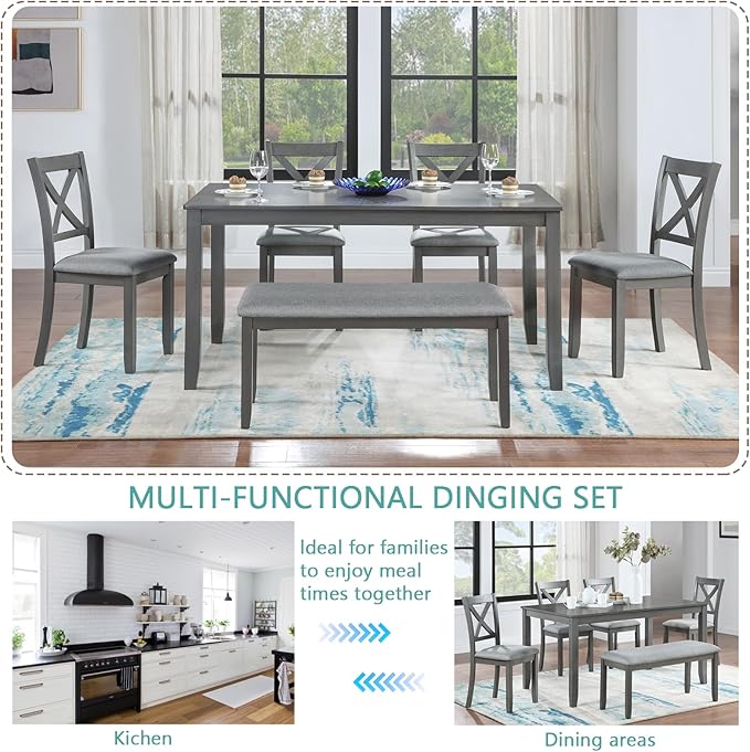 KEIKI 6-Piece Standard Height Dining Table Set - Image 4