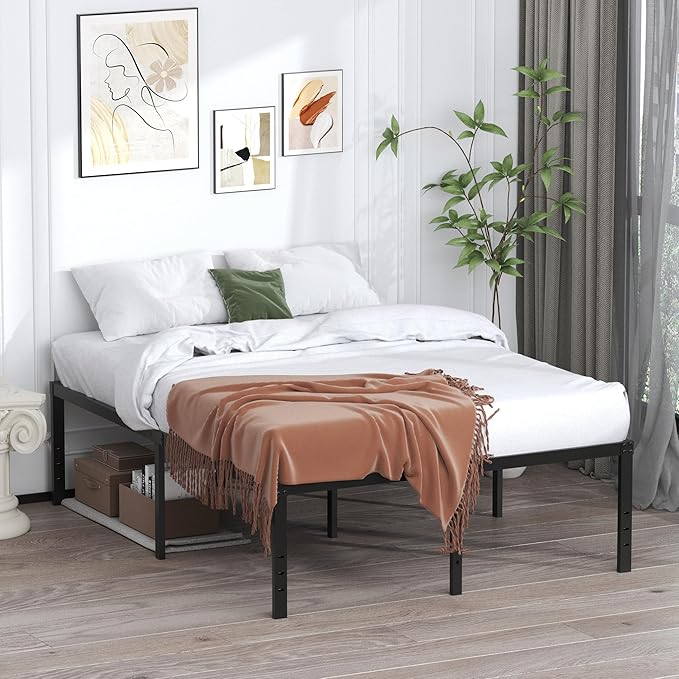 EMODA 20 Inch King Bed Frame No Box Spring Needed, Heavy Duty Tall Metal - Image 2