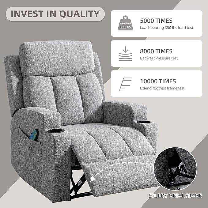 Phoenix Home Manual Recliner Chair Set of 2 - Image 6