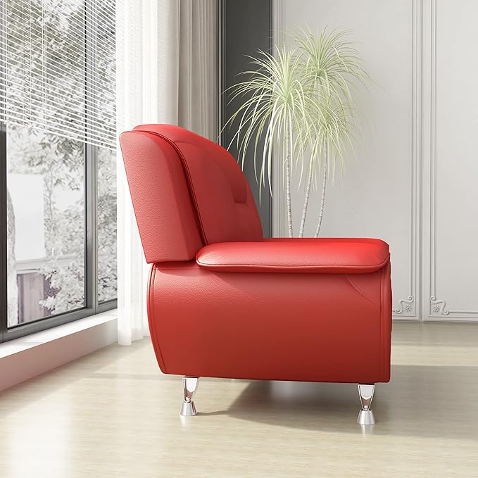 Container Furniture Direct Michael Modern Faux Leather Upholstered Stainless - Image 8