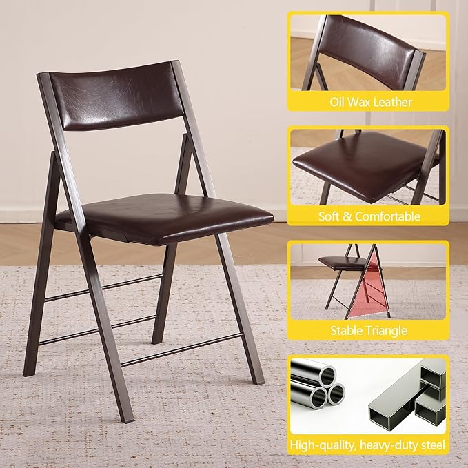 Folding Chairs with Cushion 2 Pack - Image 7