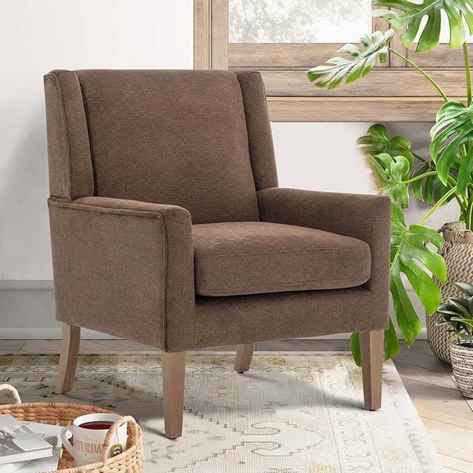 COLAMY Modern Wingback Living Room Chair Set of 2, Upholstered Fabric Accent - Image 3