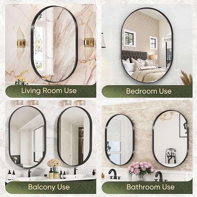 Suidia 24" x 36" Bathroom Mirror, Bathroom Vanity Mirror Metal Framed, - Image 7