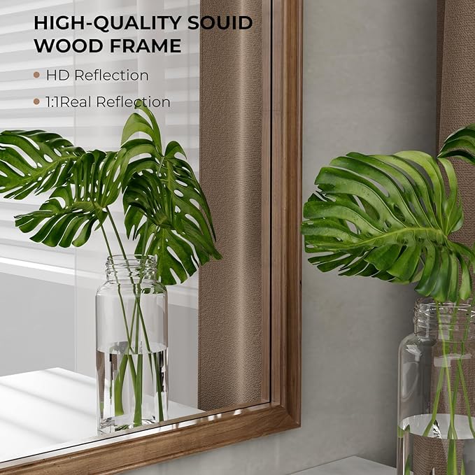 WallBeyond 30" x 40" Wood Bathroom Mirror - Image 5