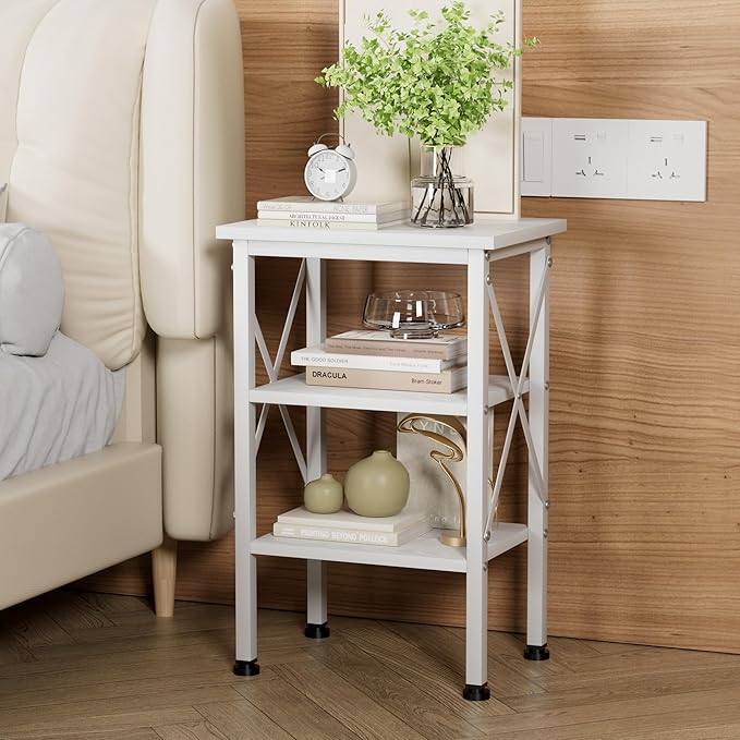 VECELO Modern Nightstands X-Design Side End Table Night Stand - Image 5