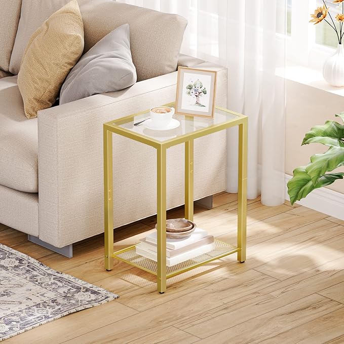 HOOBRO Set of 2 Side Tables, 2-Tier End Table, Nightstands - Image 2