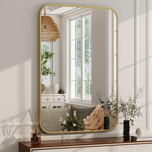 24 x 36 Inch Bathroom Mirror, Rounded Rectangular Vanity Mirror - Image 2
