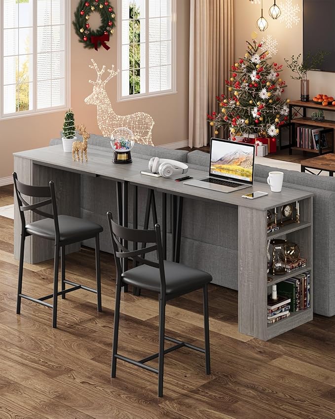 Garvee Bar Table and Chairs Set, 3 Piece Bar Table Set - Image 6