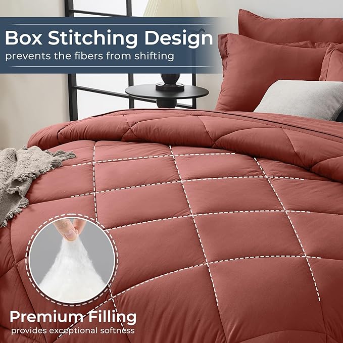 HEVUMYI Terracotta Full Comforter Set - Image 4