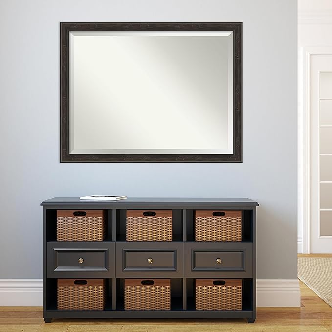Amanti Art Brown Wall Mirror 34x44 Shipwreck Greywash Narrow Rectangle Bathroom - Image 6