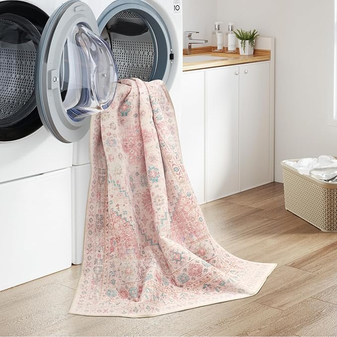 zesthome 9x12 Area Rugs for Girls Bedroom, Low Pile Machine Washable Rugs - Image 6