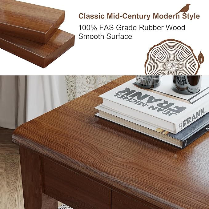 Solid Wood Desk with Drawers - Image 5