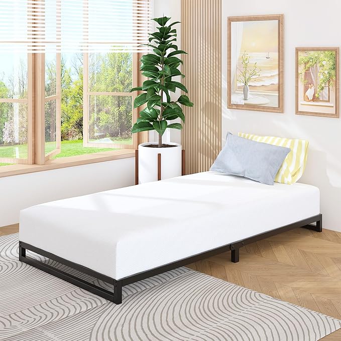 4 Inch Twin Size Bed Frames Heavy Duty Metal Twin Platform Bed Frame No Box - Image 7