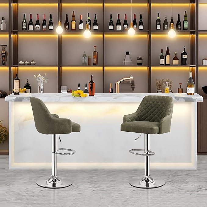 VECELO Bar Stools Set of 4, Adjustable Bar Stools - Image 6