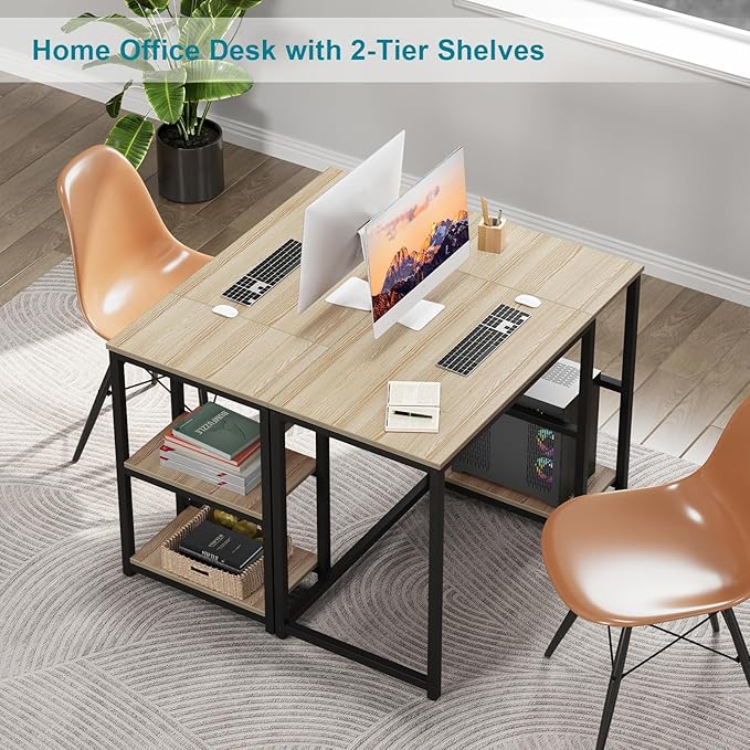 SINPAID 40'' Oak Computer Desk - Image 5
