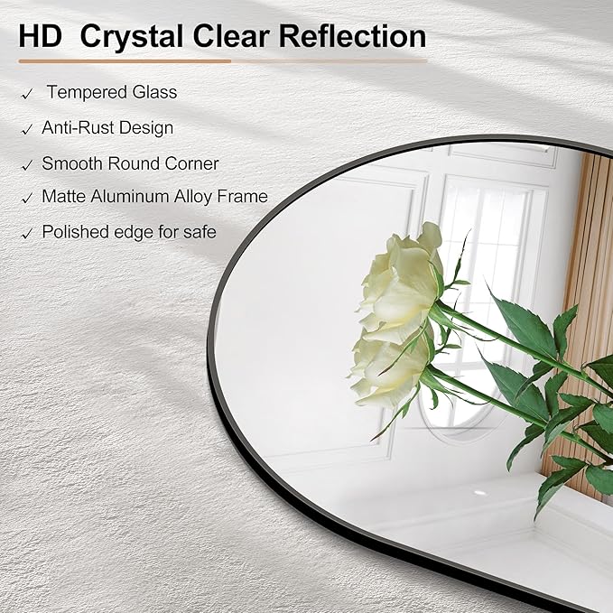 Arched Bathroom Mirror, Wall Mounted Mirror, Living Room, Vertically Hanging - Image 4
