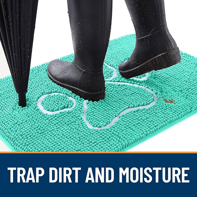 OLANLY Door Mat for Muddy Dog Paws 40x32, Ultra Absorbent Chenille Mud Doormat - Image 2
