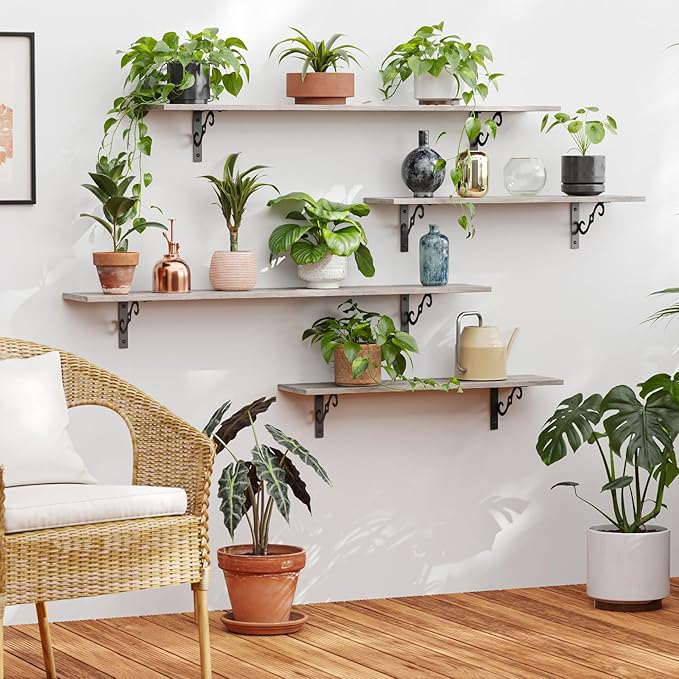 DINZI LVJ Long Wall Shelves, 39.4 Inch Large Floating Shelves Set of 2 - Image 5