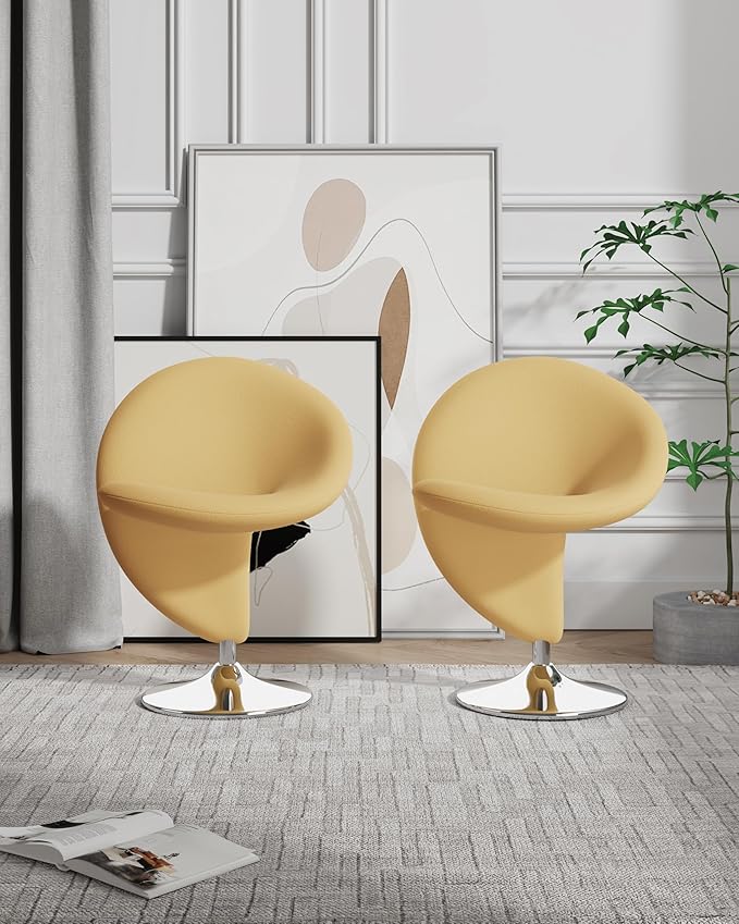 Manhattan Comfort Curl Swivel Accent Chair Set of 2 - Image 2