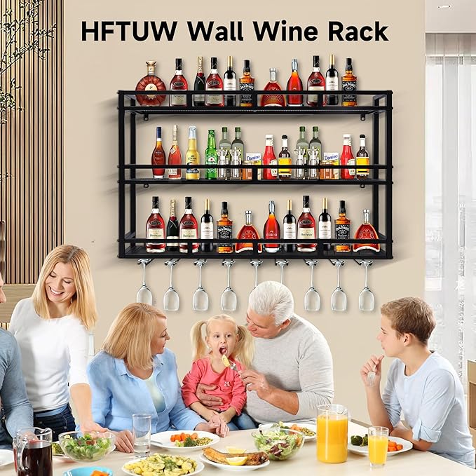 Metal Wine Rack Wall Mounted, Bar Shelves - Image 6