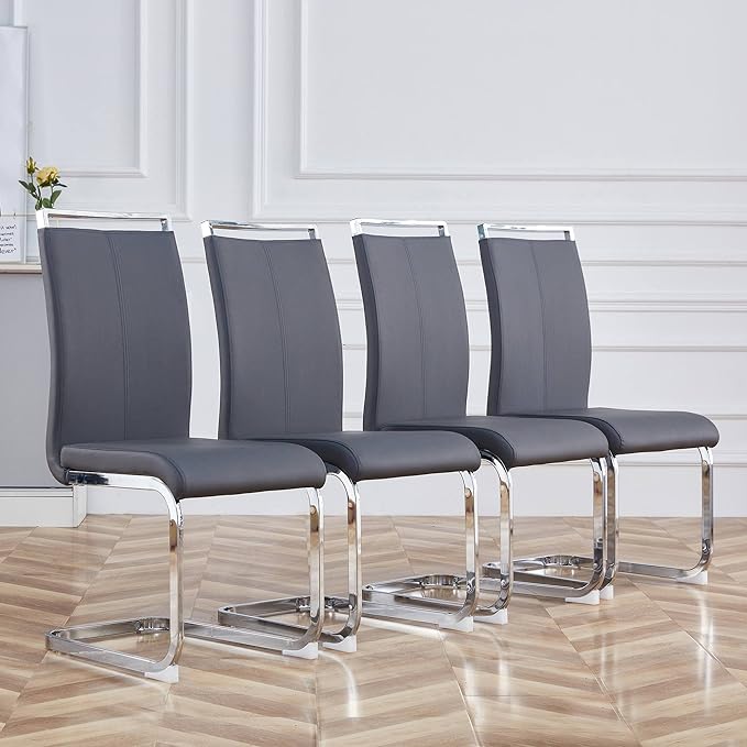 Dining Chairs Set, Kitchen Modern Metal Chairs - Image 4