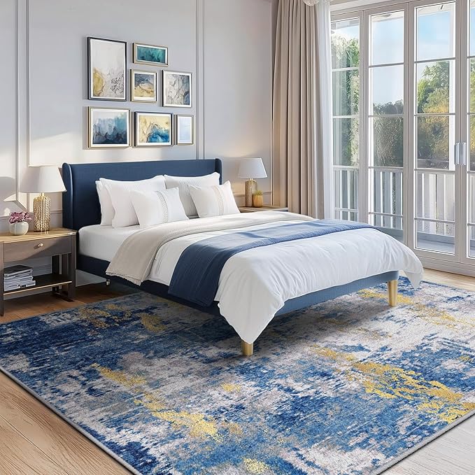 Washable Area Rugs 6'x9' Non-Slip Modern Abstract Soft - Image 6