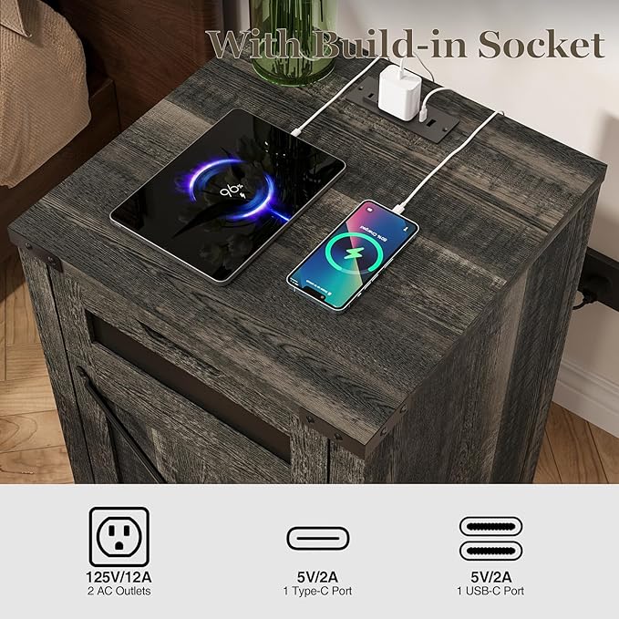 Farmhouse End Table Set of 2 - Image 4