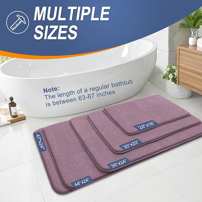OLANLY Thick Memory Foam Bath Mat Rug 24x16, Extra Soft Absorbent Bathroom Rug - Image 5