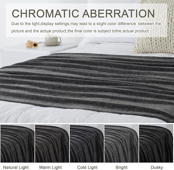 Chenille Throw Blanket for Couch 50"X 60", Soft Cozy Throws - Image 6