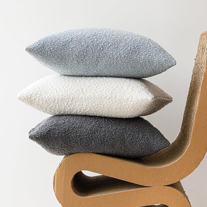 Foindtower Pack of 2 Modern Textured Boucle Lumber Throw Pillow Covers Accent - Image 5