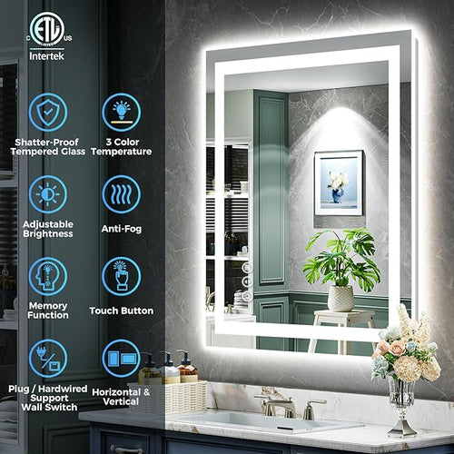 24x30 Inch LED Bathroom Mirror - Image 2